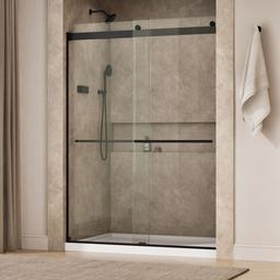 Kohler Levity Plus 81-5/8'' H sliding shower door with 3/8''-thick glass - Matte Black - image 2