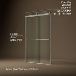 Kohler Levity Plus 81-5/8'' H sliding shower door with 3/8''-thick glass - Anodized Brushed Nickel - image 3