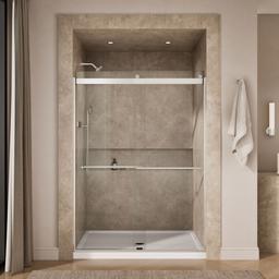 Kohler Levity Plus 81-5/8'' H sliding shower door with 3/8''-thick glass - Bright Polished Silver - image 4