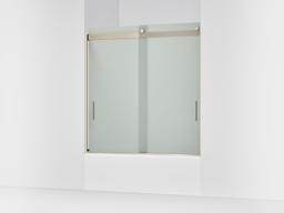 Kohler Levity Sliding bath door, 62'' H x 56-5/8 - 59-5/8'' W, with 1/4'' thick Frosted glass - Anodized Brushed Bronze - image 1