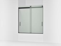 Kohler Levity Sliding bath door, 62'' H x 56-5/8 - 59-5/8'' W, with 1/4'' thick Frosted glass - Matte Black - image 1