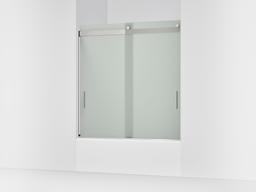 Kohler Levity Sliding bath door, 62'' H x 56-5/8 - 59-5/8'' W, with 1/4'' thick Frosted glass - Matte Nickel - image 1