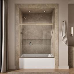 Kohler Levity 62'' H sliding bath door with 1/4''-thick glass - Anodized Brushed Bronze - image 4