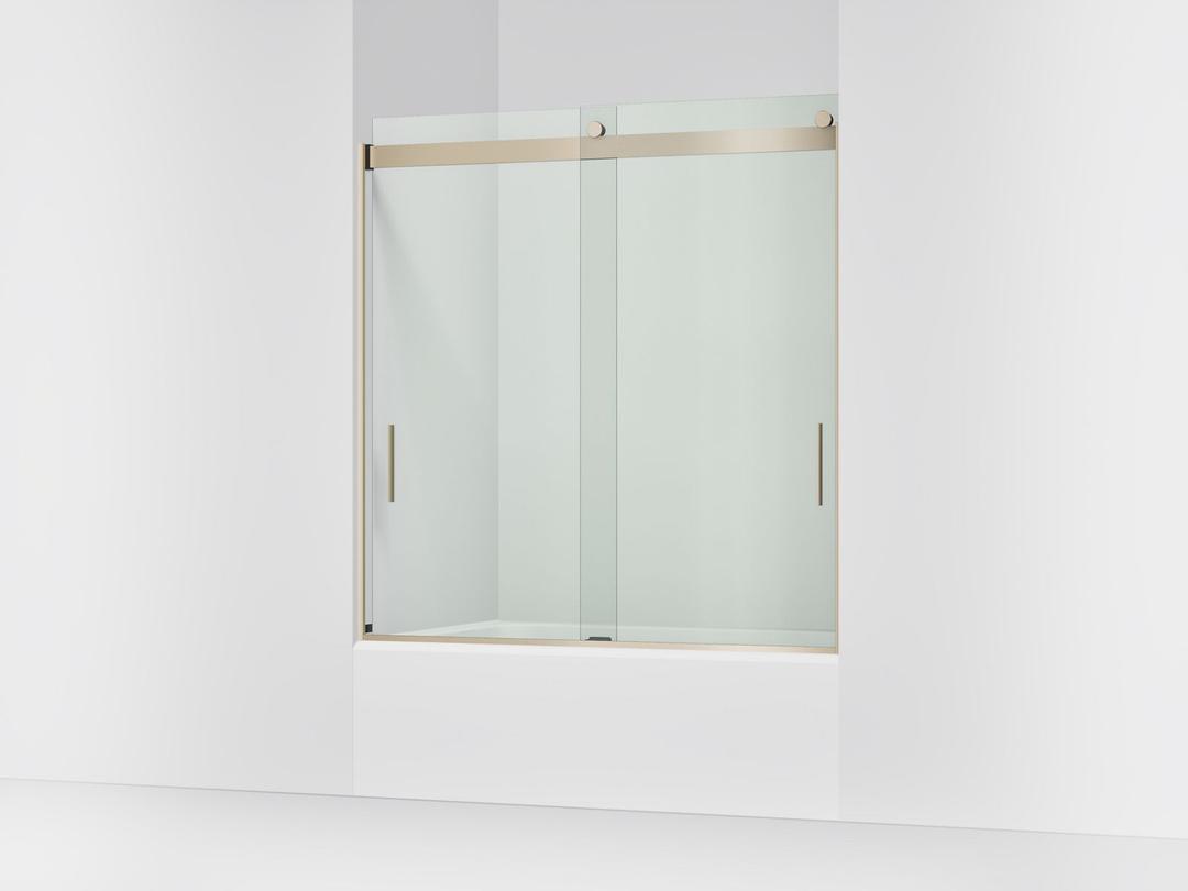 Kohler Levity 62'' H sliding bath door with 1/4''-thick glass - Anodized Brushed Bronze by Kohler