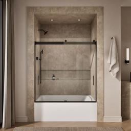 Kohler Levity 62'' H sliding bath door with 1/4''-thick glass - Anodized Dark Bronze - image 4
