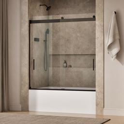 Kohler Levity 62'' H sliding bath door with 1/4''-thick glass - Anodized Dark Bronze - image 2