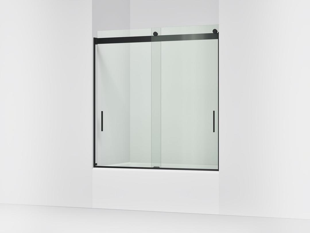 Kohler Levity 62'' H sliding bath door with 1/4''-thick glass - Matte Black by Kohler