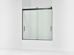 Kohler Levity 62'' H sliding bath door with 1/4''-thick glass - Matte Black - image 1