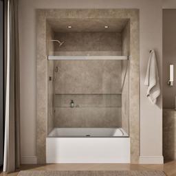 Kohler Levity 62'' H sliding bath door with 1/4''-thick glass - Matte Nickel - image 4