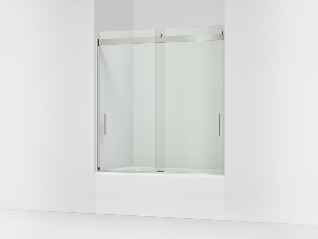 Kohler Levity 62'' H sliding bath door with 1/4''-thick glass - Matte Nickel by Kohler