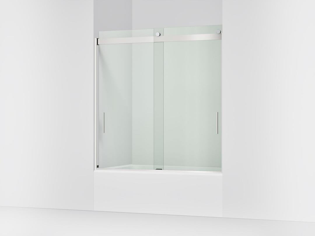 Kohler Levity 62'' H sliding bath door with 1/4''-thick glass - Bright Silver by Kohler
