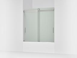Kohler Levity Sliding bath door, 59-3/4'' H x 56-5/8 - 59-5/8'' W, with 1/4'' thick Frosted glass - Matte Nickel - image 1