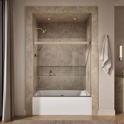 Kohler Levity Sliding bath door, 59-3/4'' H x 56-5/8 - 59-5/8'' W, with 1/4'' thick Crystal Clear glass - Anodized Brushed Bronze - image 4