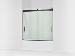 Kohler Levity Sliding bath door, 59-3/4'' H x 56-5/8 - 59-5/8'' W, with 1/4'' thick Crystal Clear glass - Matte Black - image 1