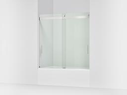 Kohler Levity Sliding bath door, 59-3/4'' H x 56-5/8 - 59-5/8'' W, with 1/4'' thick Crystal Clear glass - Bright Silver - image 1