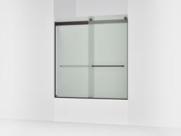 Kohler Levity Sliding bath door, 62'' H x 56-5/8 - 59-5/8'' W, with 1/4'' thick Frosted glass - Anodized Dark Bronze - image 1