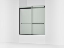 Kohler Levity Sliding bath door, 62'' H x 56-5/8 - 59-5/8'' W, with 1/4'' thick Frosted glass - Matte Black - image 1