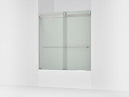Kohler Levity Sliding bath door, 62'' H x 56-5/8 - 59-5/8'' W, with 1/4'' thick Frosted glass - Matte Nickel - image 1