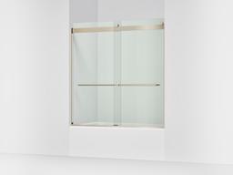 Kohler Levity Sliding bath door, 62'' H x 56-5/8 - 59-5/8'' W, with 1/4'' thick Crystal Clear glass - Anodized Brushed Bronze - image 1