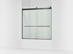 Kohler Levity Sliding bath door, 62'' H x 56-5/8 - 59-5/8'' W, with 1/4'' thick Crystal Clear glass - Anodized Dark Bronze - image 1