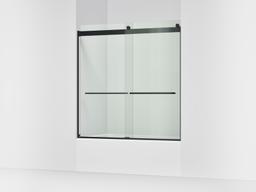 Kohler Levity Sliding bath door, 62'' H x 56-5/8 - 59-5/8'' W, with 1/4'' thick Crystal Clear glass - Matte Black - image 1