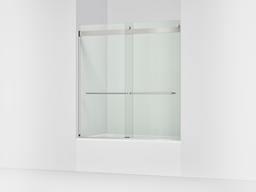 Kohler Levity Sliding bath door, 62'' H x 56-5/8 - 59-5/8'' W, with 1/4'' thick Crystal Clear glass - Matte Nickel - image 1