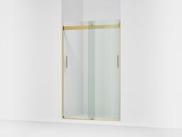 Kohler Levity Sliding shower door, 74'' H x 43-5/8 - 47-5/8'' W, with 1/4'' thick Crystal Clear glass - Vibrant Brushed Moderne Brass - image 1