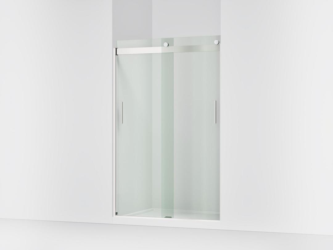 Kohler Levity Sliding shower door, 74'' H x 43-5/8 - 47-5/8'' W, with 1/4'' thick Crystal Clear glass - Bright Silver by Kohler