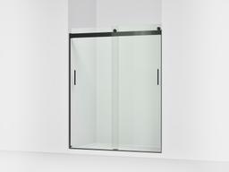 Kohler Levity Sliding shower door, 74'' H x 56-5/8 - 59-5/8'' W, with 1/4'' thick Crystal Clear glass - Matte Black - image 1
