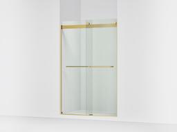 Kohler Levity Sliding shower door, 74'' H x 44-5/8 - 47-5/8'' W, with 1/4'' thick Crystal Clear glass - Vibrant Brushed Moderne Brass - image 1