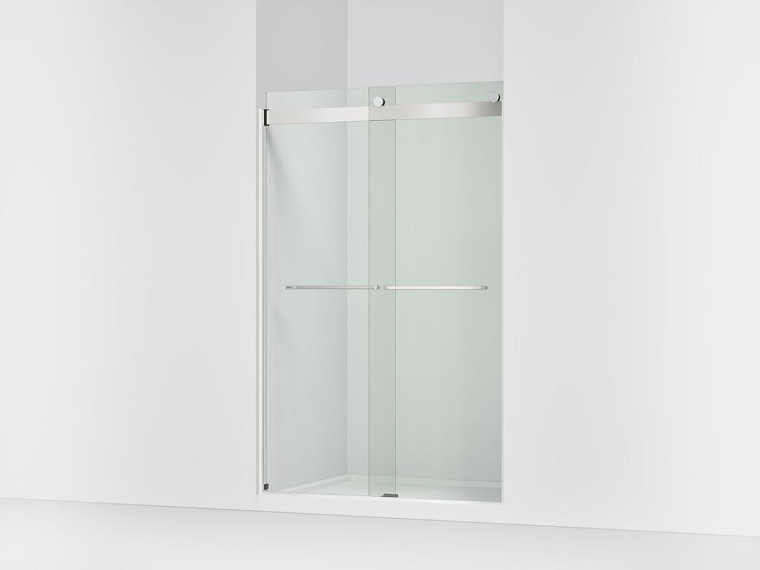 Kohler Levity Sliding shower door, 74'' H x 44-5/8 - 47-5/8'' W, with 1/4'' thick Crystal Clear glass - Bright Silver by Kohler