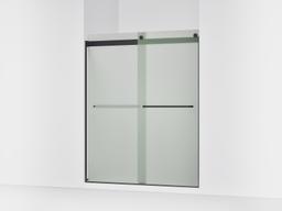 Kohler Levity Sliding shower door, 74'' H x 56-5/8 - 59-5/8'' W, with 1/4'' thick Frosted glass - Matte Black - image 1