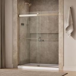 Kohler Levity 74'' H sliding shower door with 1/4''-thick glass - Anodized Brushed Bronze - image 2