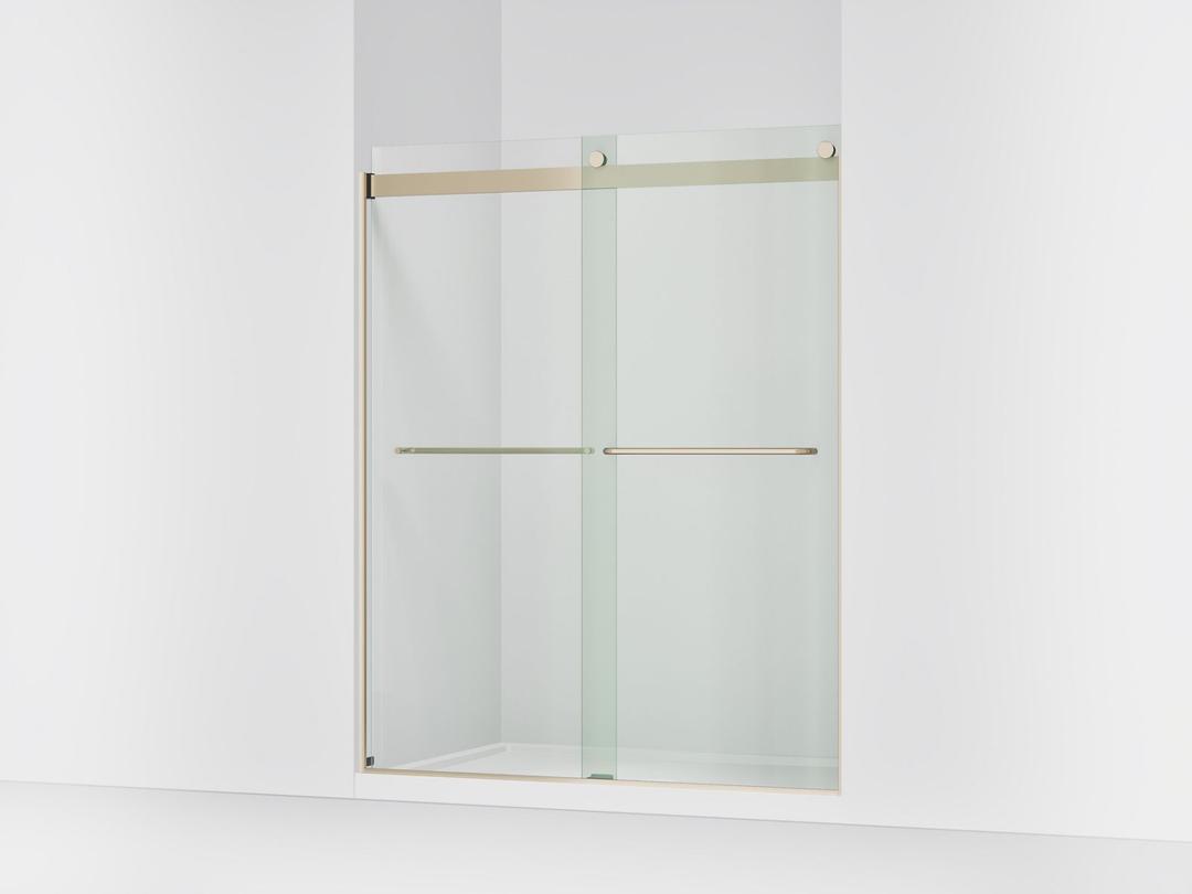Kohler Levity 74'' H sliding shower door with 1/4''-thick glass - Anodized Brushed Bronze by Kohler