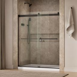 Kohler Levity 74'' H sliding shower door with 1/4''-thick glass - Anodized Dark Bronze - image 2