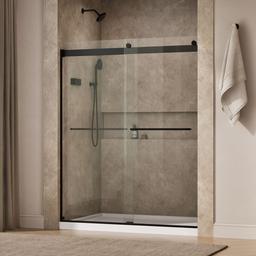 Kohler Levity 74'' H sliding shower door with 1/4''-thick glass - Matte Black - image 2