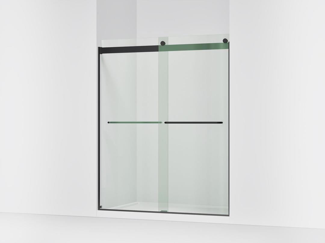 Kohler Levity 74'' H sliding shower door with 1/4''-thick glass - Matte Black by Kohler