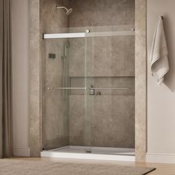 Kohler Levity 74'' H sliding shower door with 1/4''-thick glass - Matte Nickel - image 2