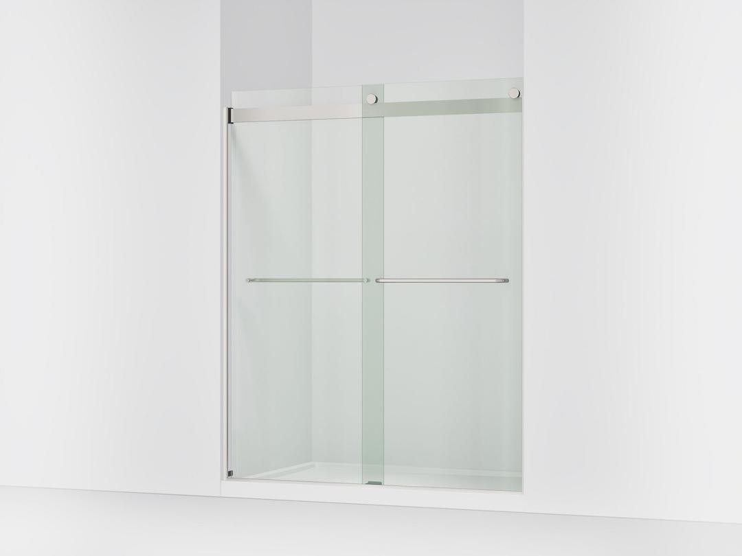 Kohler Levity 74'' H sliding shower door with 1/4''-thick glass - Matte Nickel by Kohler