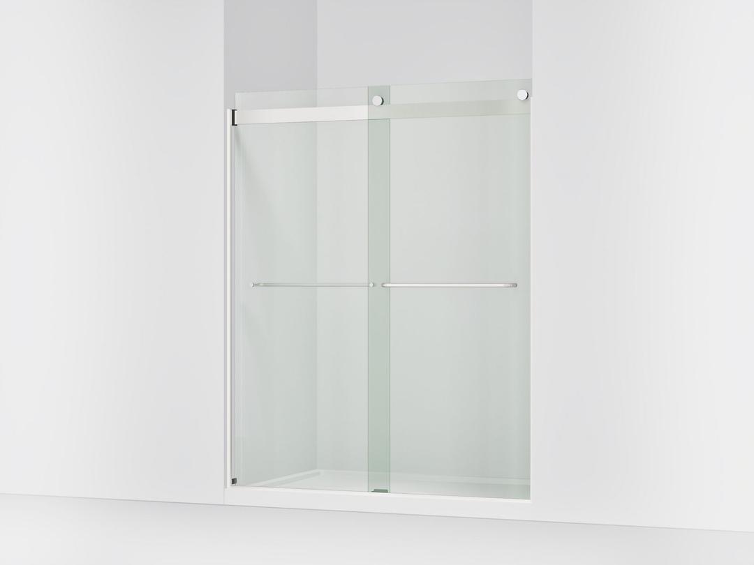 Kohler Levity 74'' H sliding shower door with 1/4''-thick glass - Bright Silver by Kohler