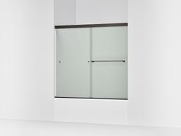 Kohler Revel Sliding bath door, 55-1/2'' H x 56-5/8 - 59-5/8'' W, with 1/4'' thick Frosted glass - Anodized Dark Bronze - image 1