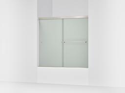 Kohler Revel Sliding bath door, 55-1/2'' H x 56-5/8 - 59-5/8'' W, with 1/4'' thick Frosted glass - Anodized Brushed Nickel - image 1
