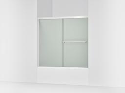 Kohler Revel Sliding bath door, 55-1/2'' H x 56-5/8 - 59-5/8'' W, with 1/4'' thick Frosted glass - Bright Polished Silver - image 1