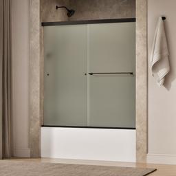 Revel Sliding bath door, 62'' H x 56-5/8 - 59-5/8'' W, with 5/16'' thick Frosted glass - image 2