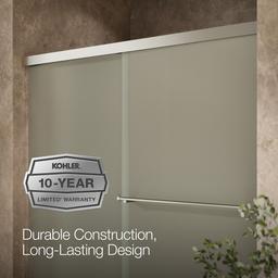 Revel Sliding bath door, 62'' H x 56-5/8 - 59-5/8'' W, with 5/16'' thick Frosted glass - image 9