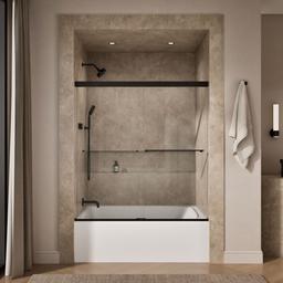 Kohler Revel 62'' H sliding bath door with 5/16''-thick glass - Anodized Dark Bronze - image 4