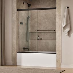 Kohler Revel 62'' H sliding bath door with 5/16''-thick glass - Anodized Dark Bronze - image 2