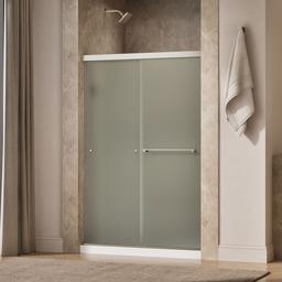 Kohler Revel Sliding shower door, 70'' H x 44-5/8 - 47-5/8'' W, with 1/4'' thick Frosted glass - Anodized Brushed Nickel - image 2