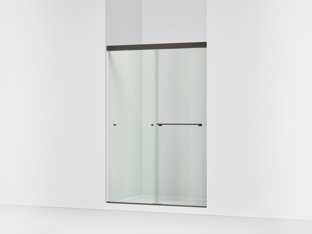 Kohler Revel Sliding shower door, 70'' H x 44-5/8 - 47-5/8'' W, with 5/16'' thick Crystal Clear glass - Anodized Dark Bronze by Kohler