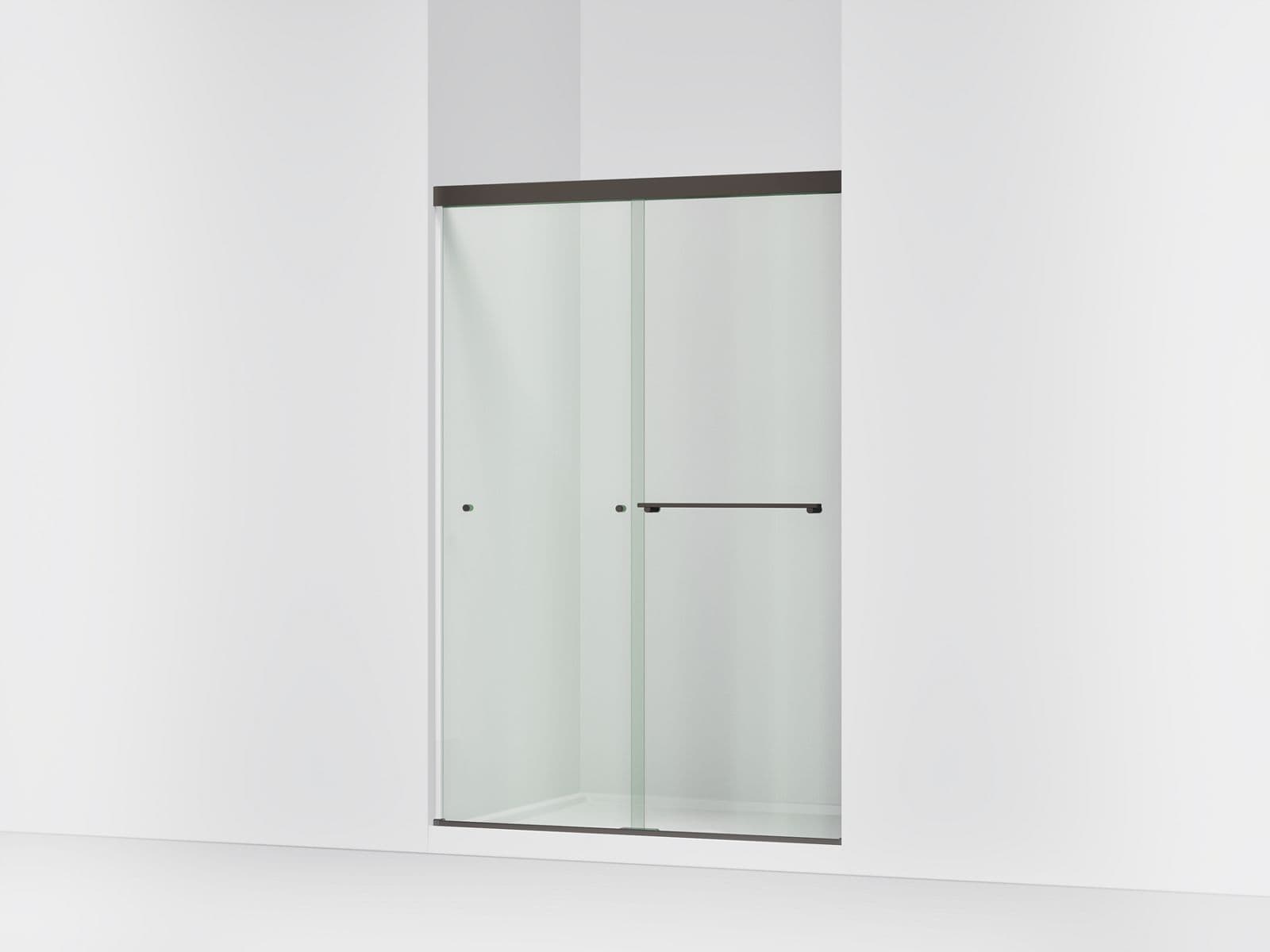 Kohler Revel Sliding shower door, 70'' H x 44-5/8 - 47-5/8'' W, with 1/4'' thick Crystal Clear glass - Anodized Dark Bronze by Kohler